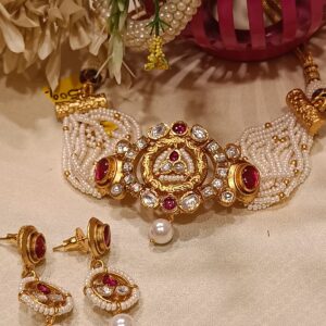 GOLDEN RUBY CHOKAR SET