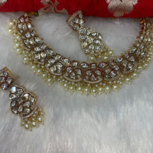 NECKLACE KUNDAN POLKI PEARL SET