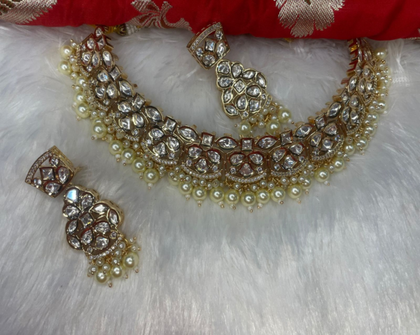 NECKLACE KUNDAN POLKI PEARL SET