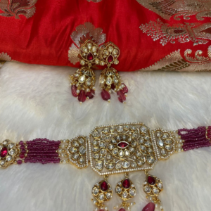 CHOKAR DIAMOND KUNDAN POLKI RUBY SET