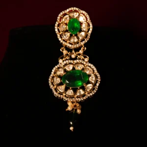 GREEN EMBRALD DIAMOND KUNDAN POLKI SET