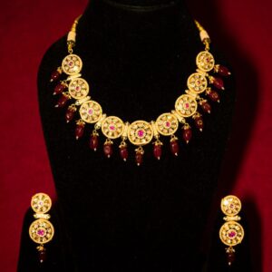 Ruby with kundan and diamond