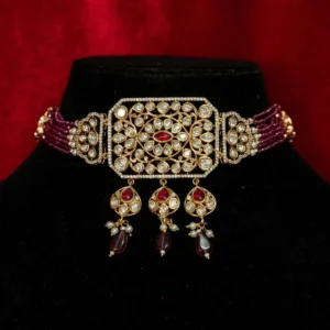 CHOKAR DIAMOND KUNDAN POLKI RUBY SET