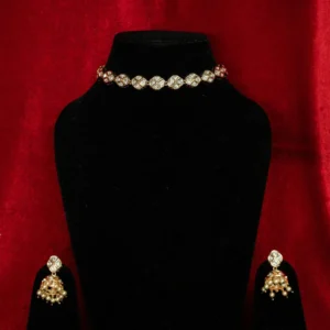 KUNDAN WITH PEARL JHUMKI NECKLACE SET